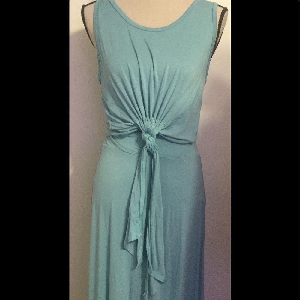 AQUA BLUE KNOTTED TOP & SKIRT SET - Picture 2 of 8